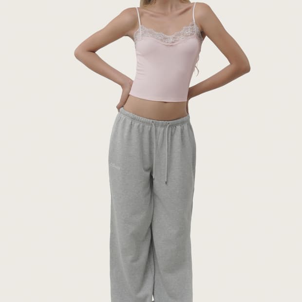 *구합니다* 클리시어 베이직 로고 스트링 조거 팬츠 그레이