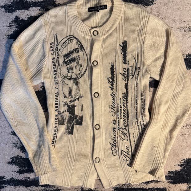 빈티지 펑크 락시크 y2k 니트 가디건 