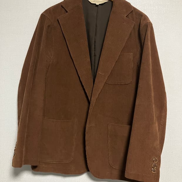맨인정글 마르쉐 코듀로이 노치드 싱글 자켓 (브라운, M)