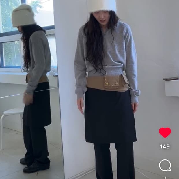 샵페어리 클래식 레이어드 스커트 팬츠