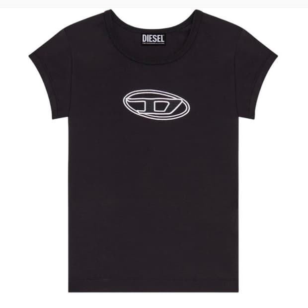 디젤 피카부 로고 반팔 티셔츠 블랙 XS