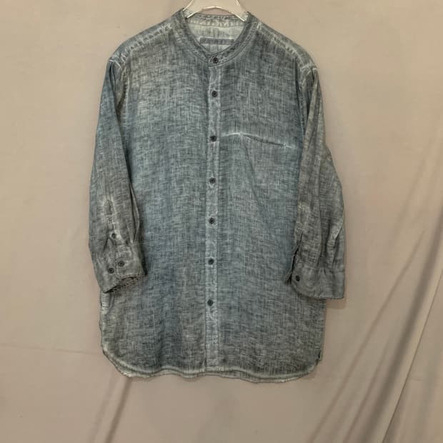 XL 시리즈 린넨 피그먼트 워싱 7부 헨리넥 셔츠 남방