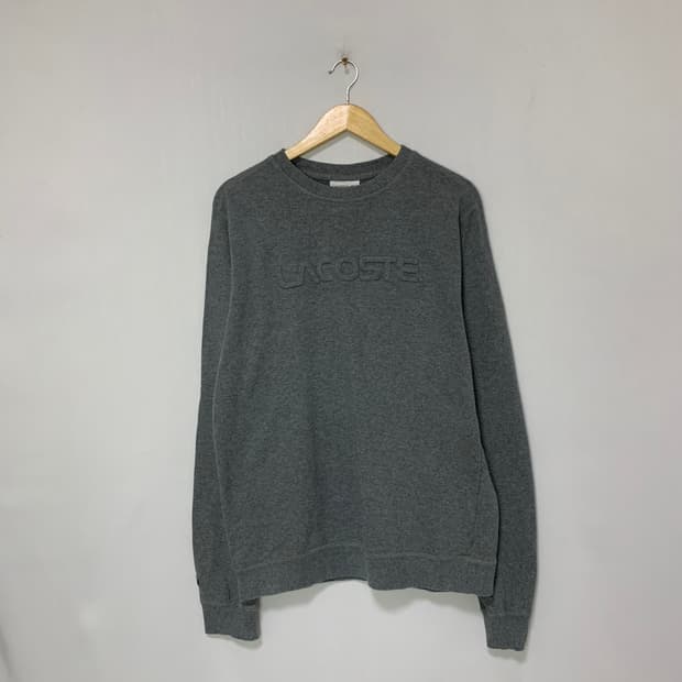 라코스테 맨투맨 그레이 로고  L 빈티지