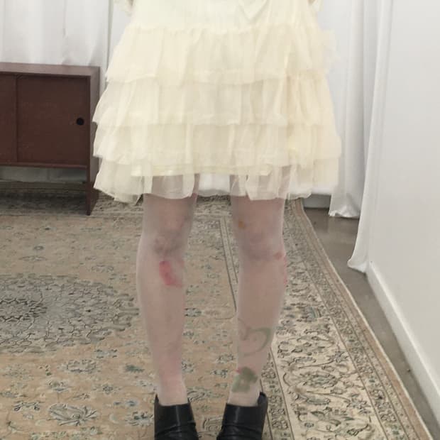 아이보리 캉캉 스커트