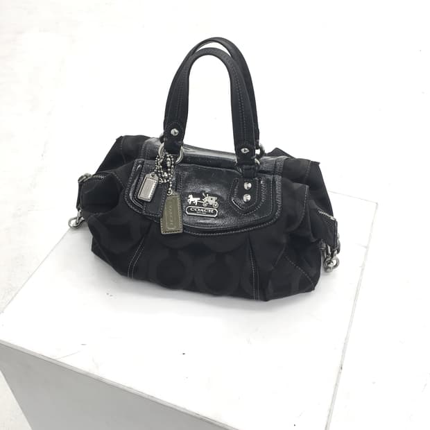 coach black mini bag w/ keyring