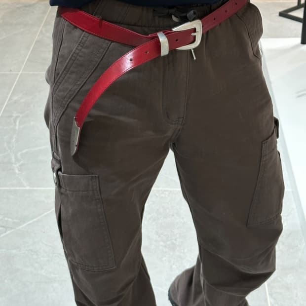 마뗑킴 웨스턴 벨트 레드