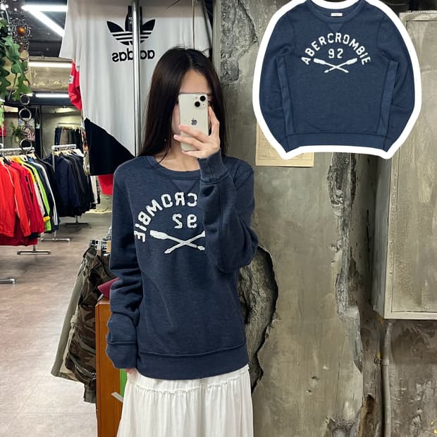 아베크롬비 맨투맨 네이비 S #csz1538