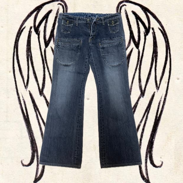 JapaneseVintage black boot cut pants