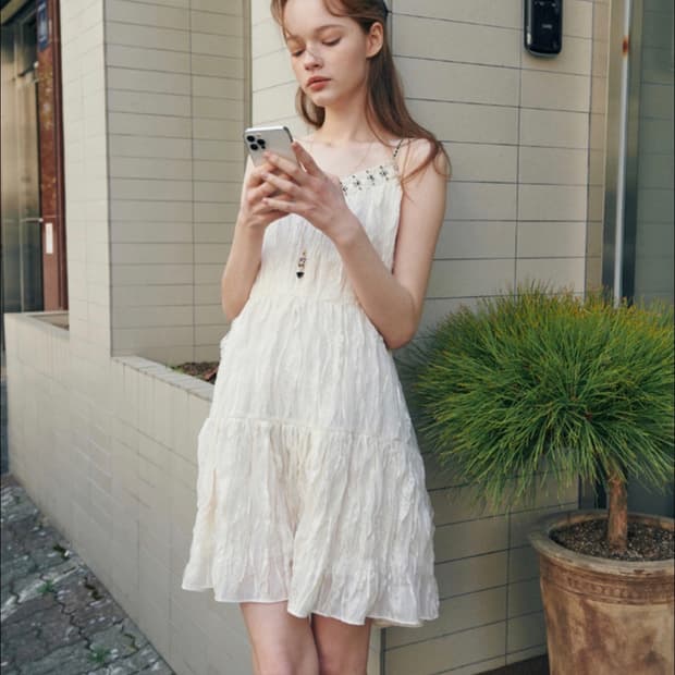 오앨 레이스 슬립 원피스 LACE SLIP MINI DRESS IVORY