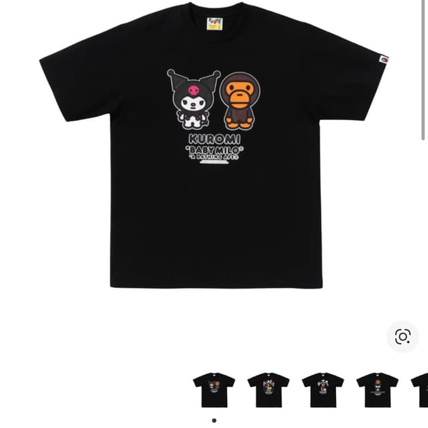 베이프 마일로 x 쿠로미 티셔츠 블랙 L