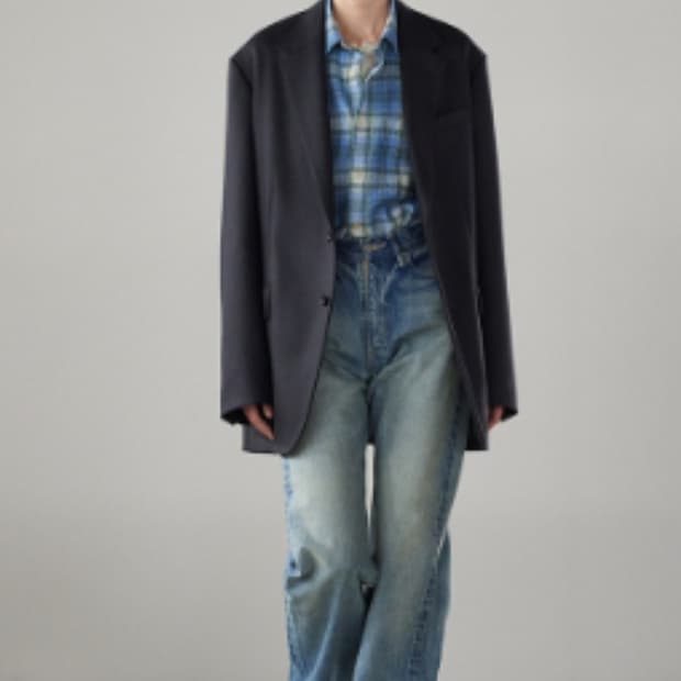 오라리 24fw 셀비지 페이디드 헤비 데님