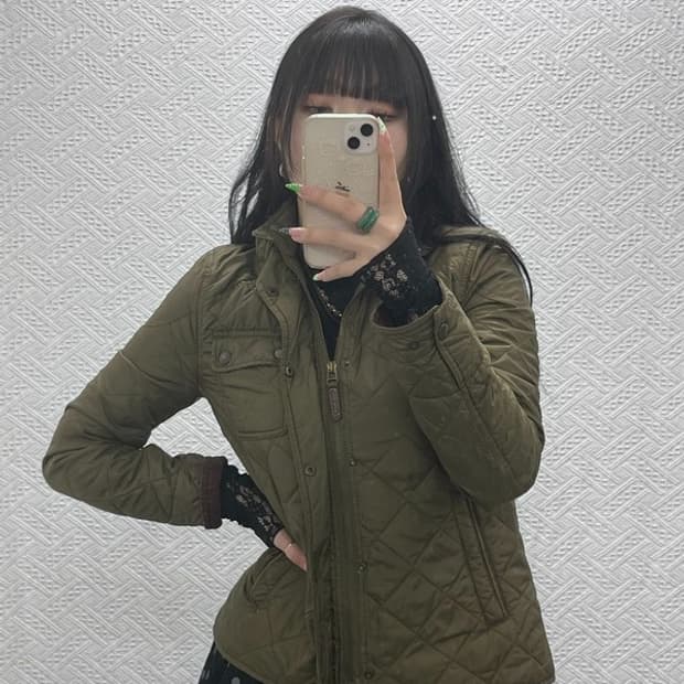 폴로 랄프로렌 빈티지 슬림핏 말차카키 퀄팅 자켓 S C09097