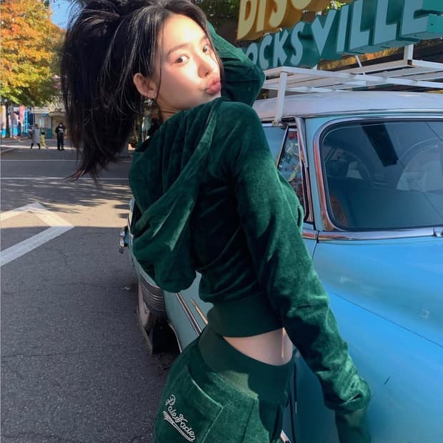 페일제이드 Y2K Velour Two Pieces Green