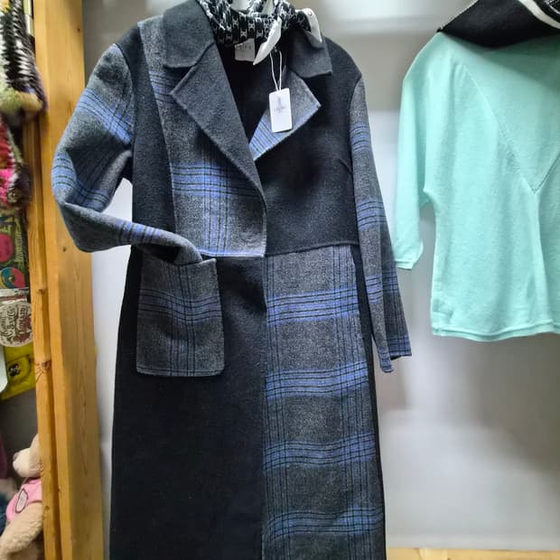 기비 체크 핸드메이드 코트