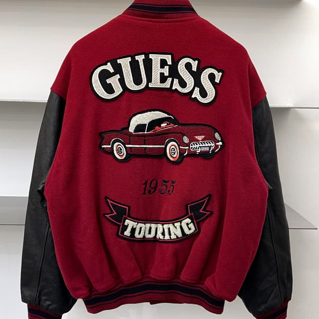 게스 90s 투어링 바시티 자켓
