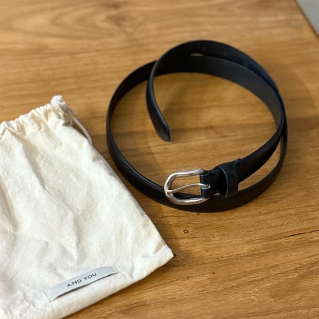 앤유 소가죽 블랙 벨트