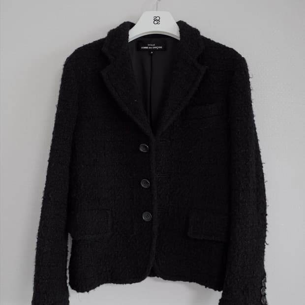 꼼데가르송 트리콧 부클 자켓