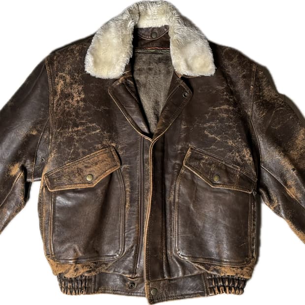 빈티지 가죽자켓(퍼 분리 가능)