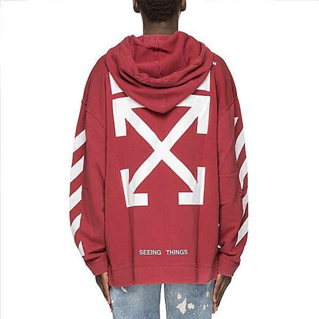 새상품 오프화이트 애로우 후드티