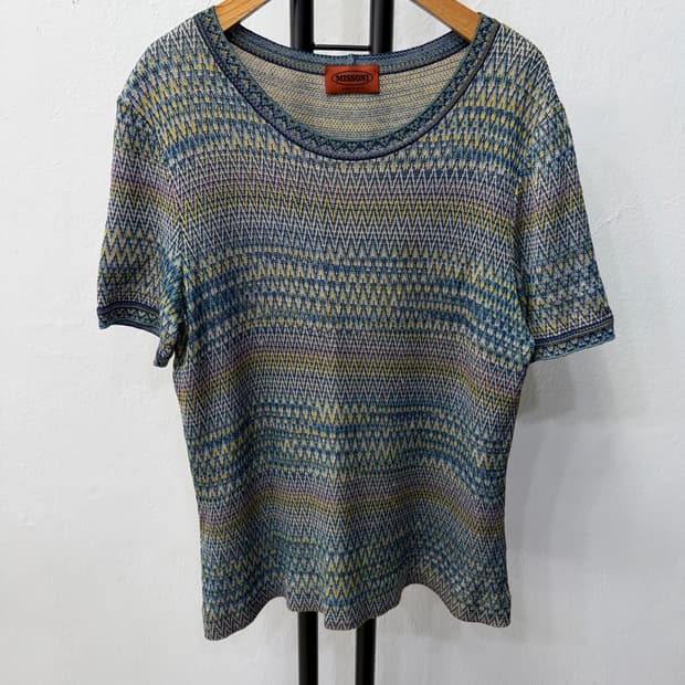 정품) 미쏘니 여성 니트 반팔티 46(66)