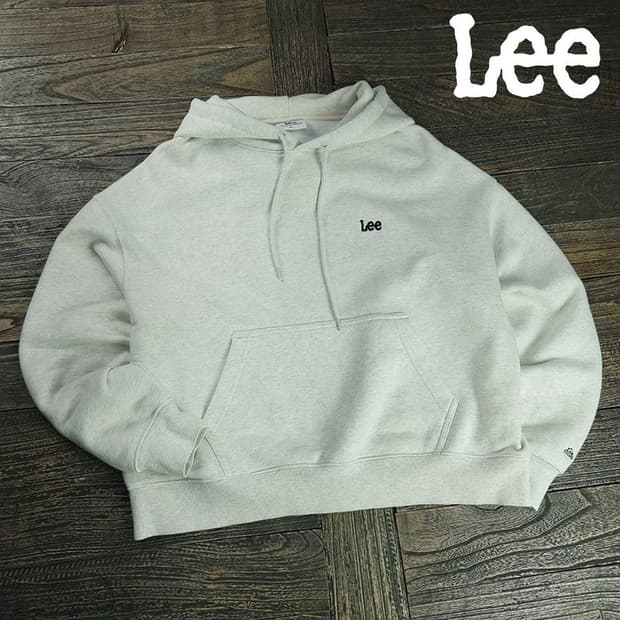 [리] 로고 자수 오버핏 후드티 오트밀 M19533