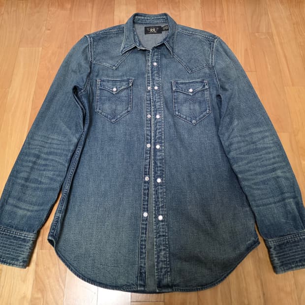 RRL 더블알엘 데님 웨스턴 셔츠 다크워시 M사이즈