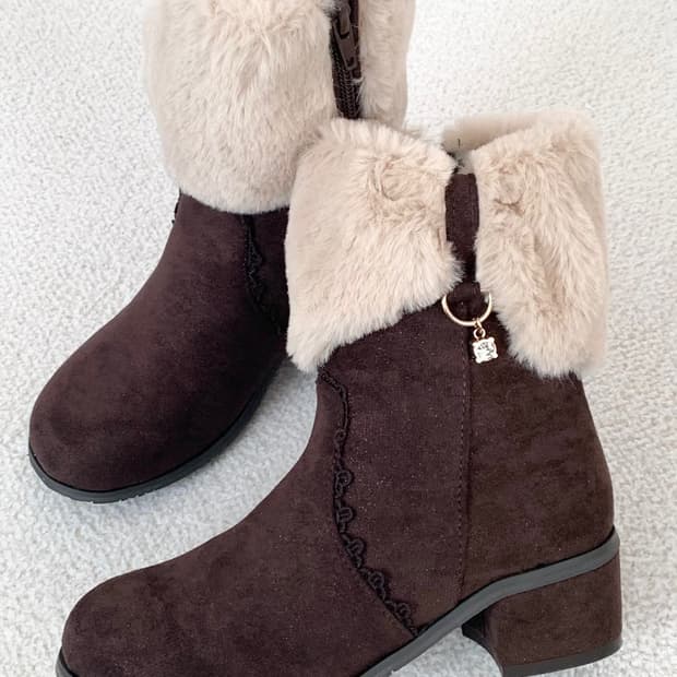 엑시즈팜 초코 글리터 윈터부츠