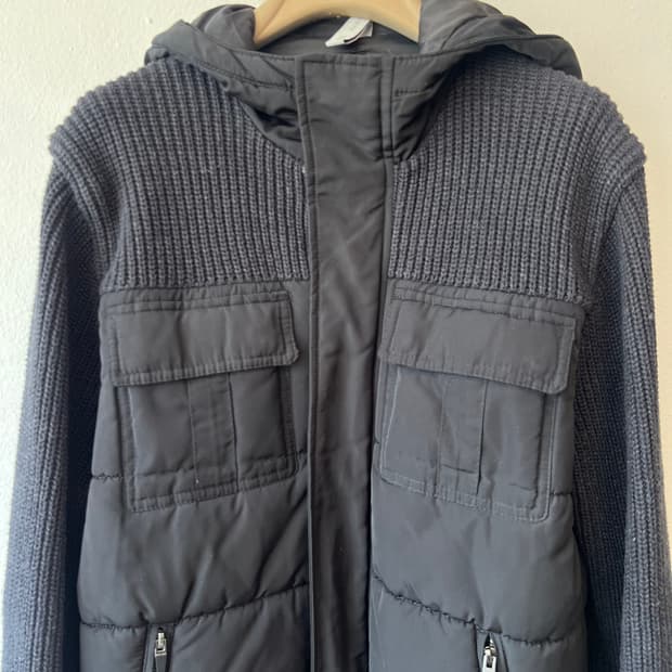 자라 남성 블랙 후드니트점퍼 간절기점퍼