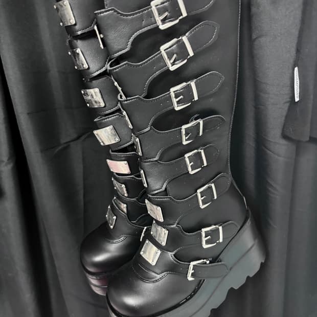 메탈 벨트 펑크부츠