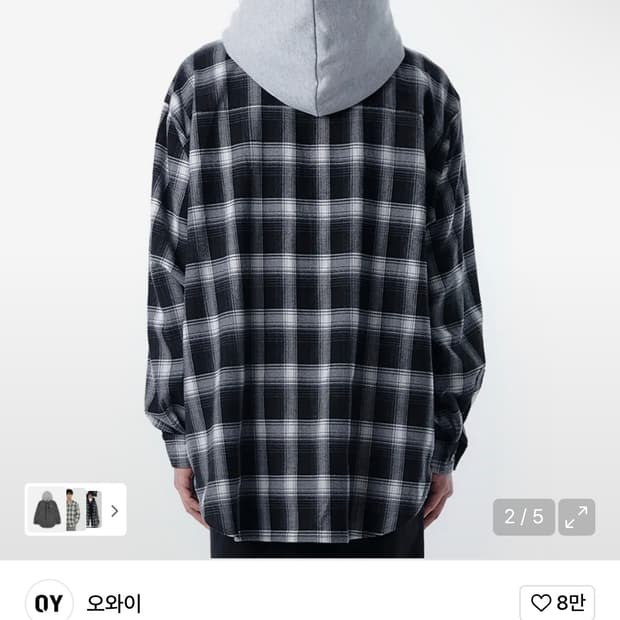 오와이 체크 셔츠