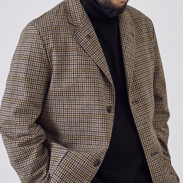 나나미카 하운드투스 체크 패턴 자켓 L