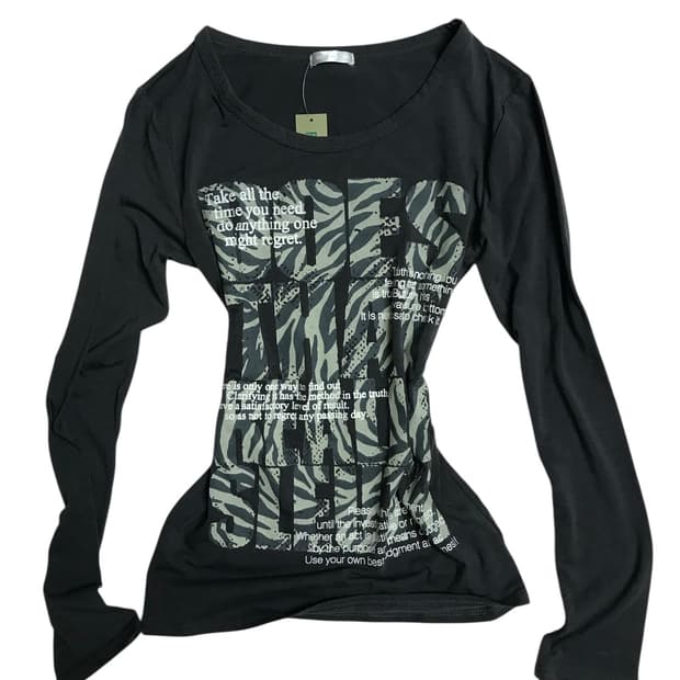 일본 빈티지 지브라 롱 슬리브