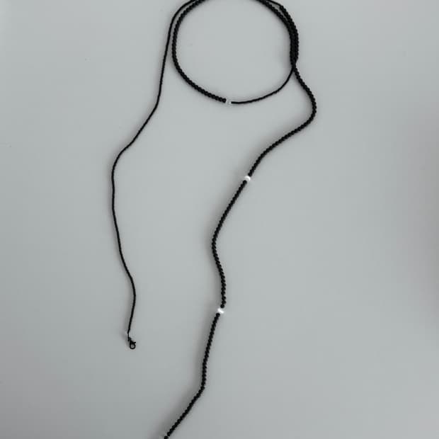 블랙 롱 스카프 목걸이