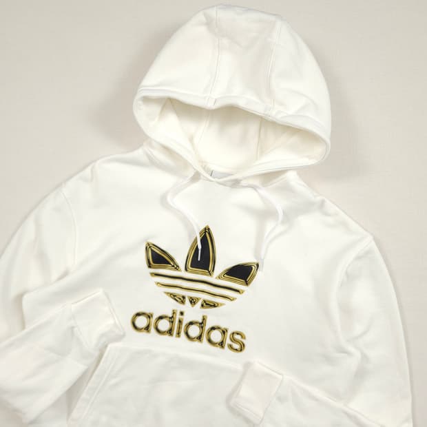 L(100) 아디다스 불꽃 로고 후드티