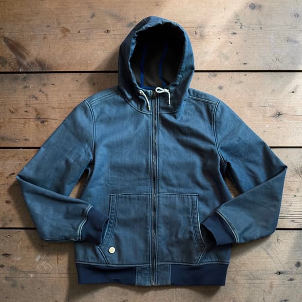 지스타 로우 생지 데님 후디 자켓
