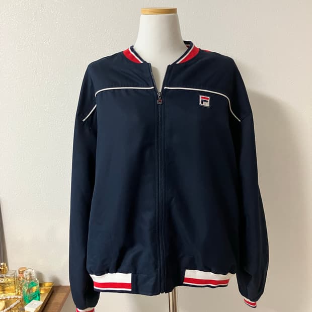 Fila 휠라 네이비 레드 배색 올드스쿨 자켓