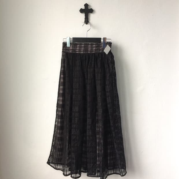 Check pattern long skirt