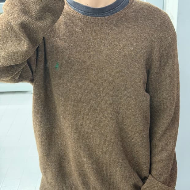 폴로 랄프로렌 램스울 크루넥 베이직 니트 브라운