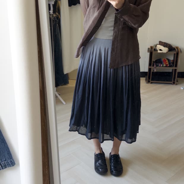 [MILA SCHON] gradation pleats skirts