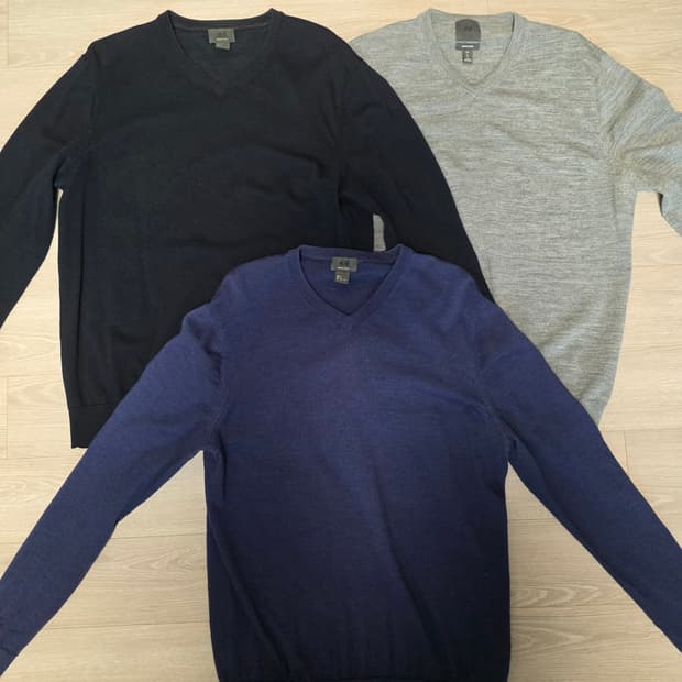 H&M 메리노울 V넥 니트 L 3종 Set
