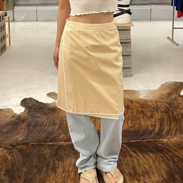 BROOKS BROTHERS belted wrap skirt