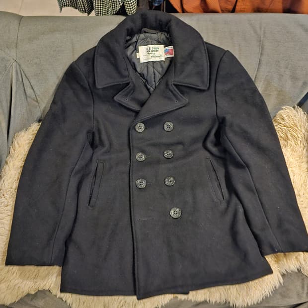 쇼트 피코트 블랙 네이비