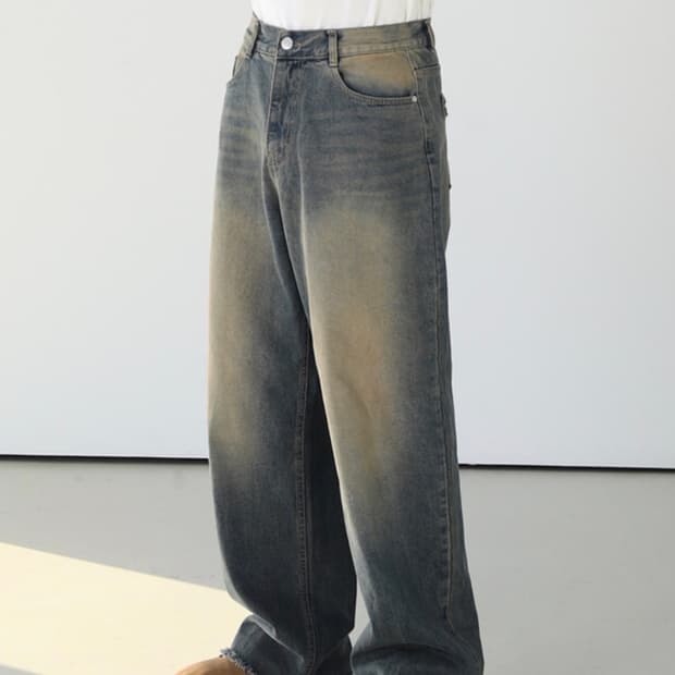 나름 웨스턴 커팅 와이드 데님 팬츠