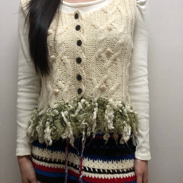 빈티지 아이보리 퍼 태슬 베스트