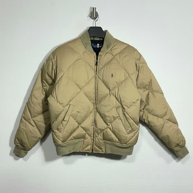 폴로랄프로렌 베이지 푸퍼 퀼팅 패딩 M