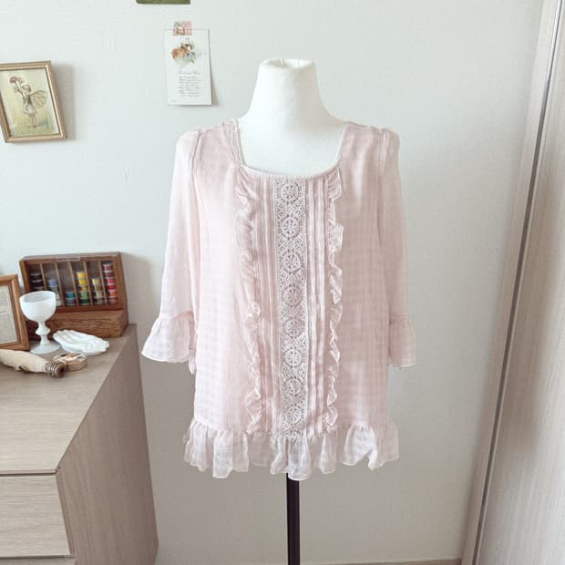 모리걸 핑크 블라우스