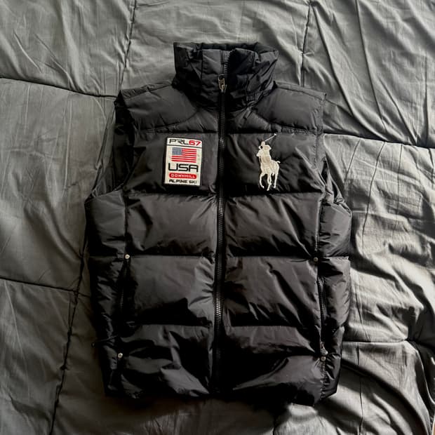 폴로 빅포니 성조기 USA 패딩 베스트 패딩조끼