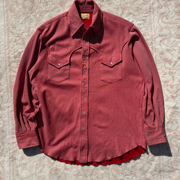 Vintage Red Hickory Stripe Western Shirt