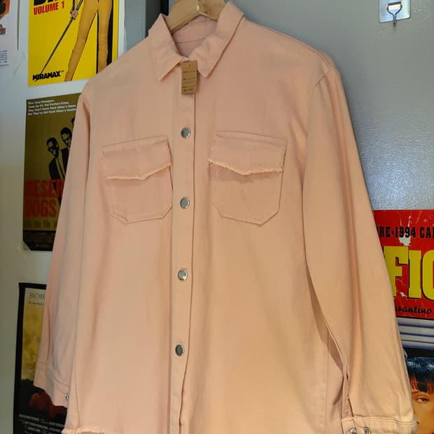 투포켓 데님 오버핏 셔츠