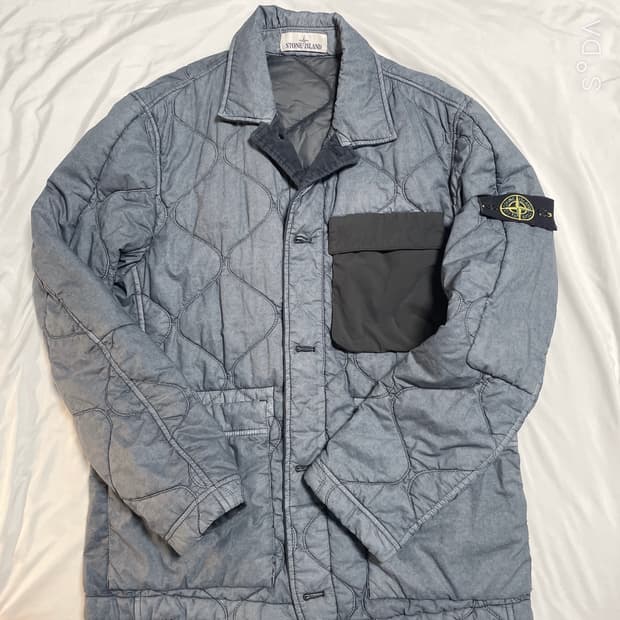 스톤아일랜드 퀼팅 자켓 그레이 L